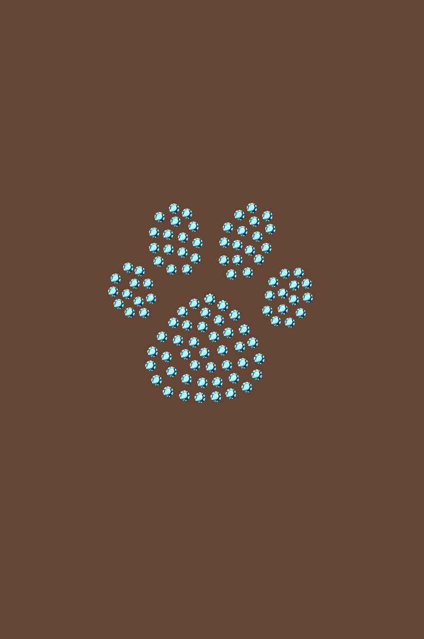 Paw (Blue Rhinestuds) - Womens T-shirt