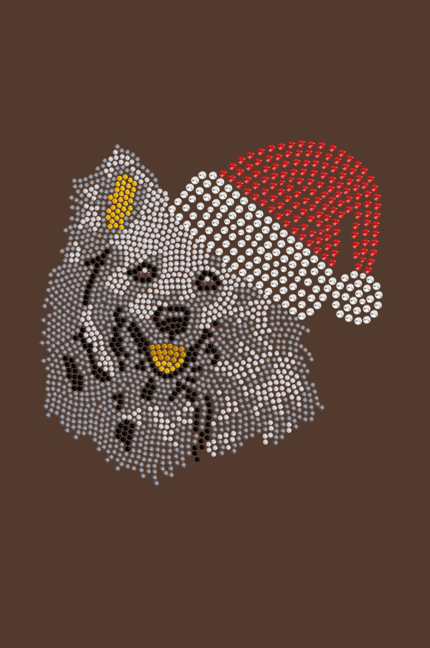 American Eskimo with Santa Hat - Womens Tee