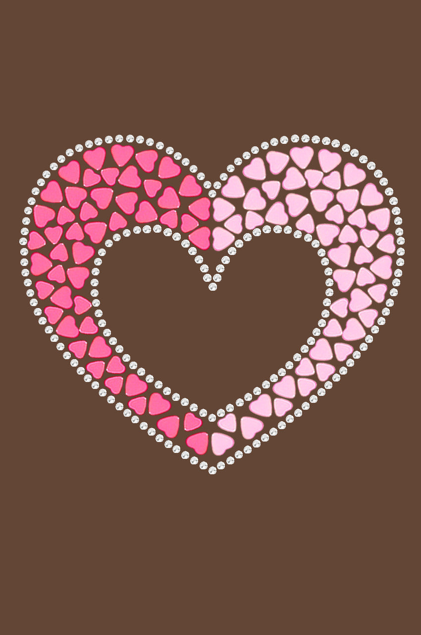 Pink & Light Pink Nailhead Hearts - Womens T-shirt
