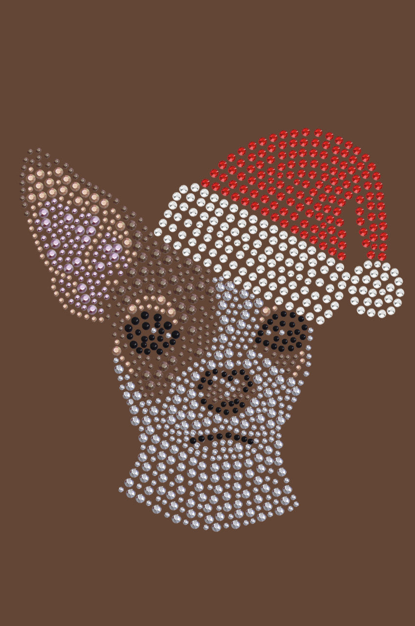 Chihuahua Face with Santa Hat - Women's T-shirt