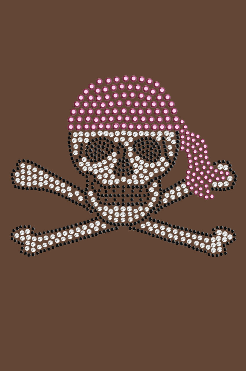 Skull with Pink Bandanna - Womens T-shirt