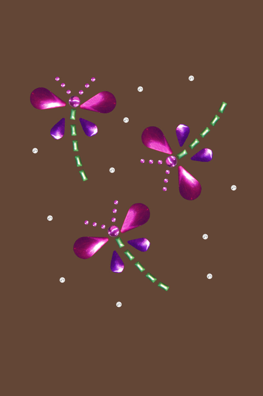 Pink & Purple Nailhead Dragonflies - Women's T-shirt