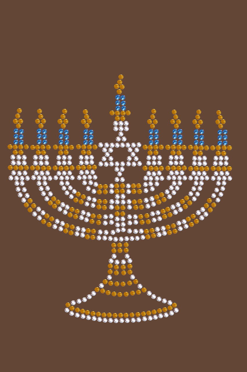 Menorah - Small (Blue, Silver, & Gold) - Women's T-shirt