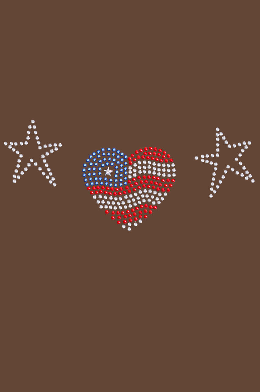 Patriotic Heart with Stars - Womens T-shirt