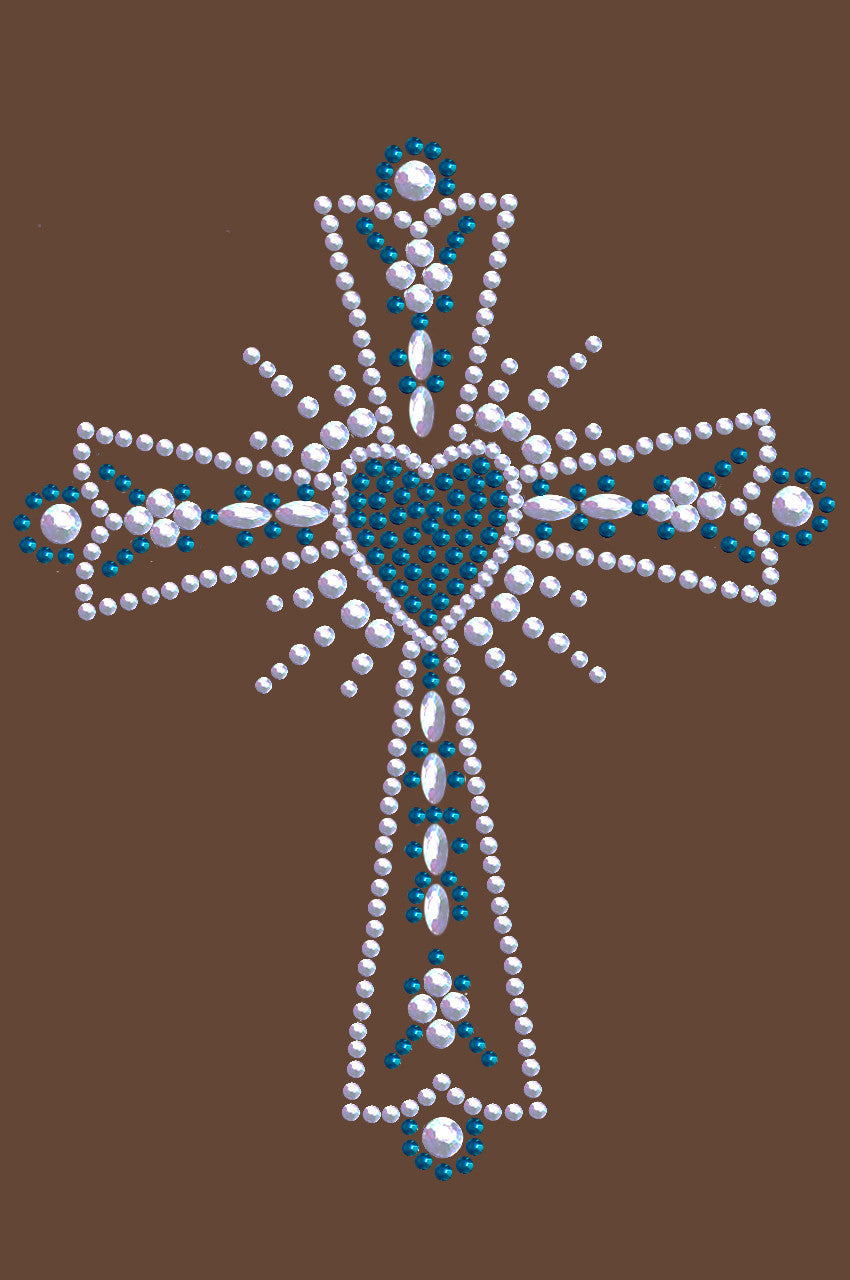 Cross (Silver & Blue) - Womens T-shirt