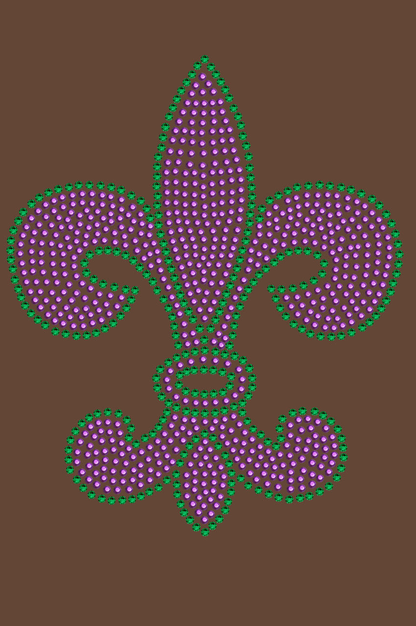Fleur de Lis (Purple & Green) - Womens T-shirt