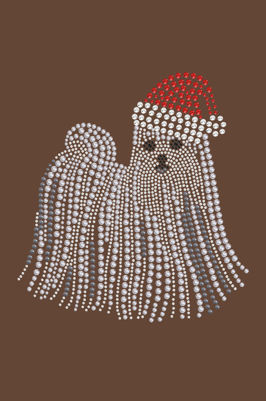Maltese with Santa Hat - Womens T-shirt