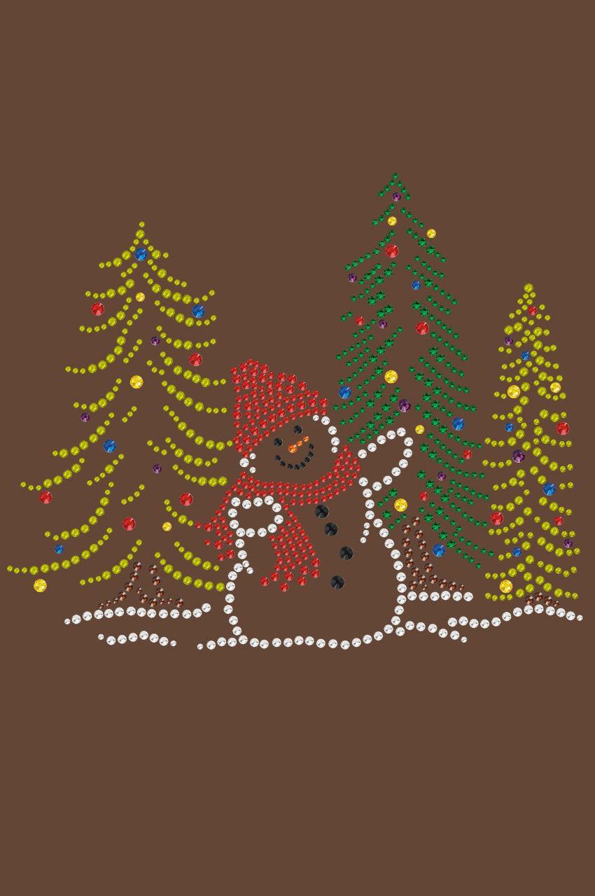 Snowman in Trees - Womens T-shirt