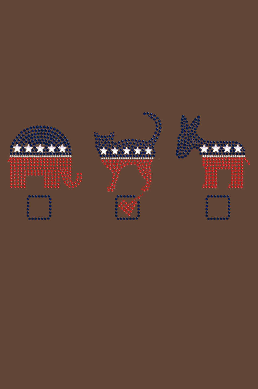 Vote Cat, Elephant, Donkey - Womens T-shirt