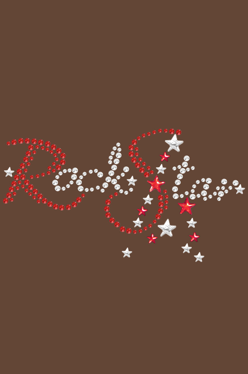Rock Star (Red Austrian crystal Rhinestones) - Womens T-shirt