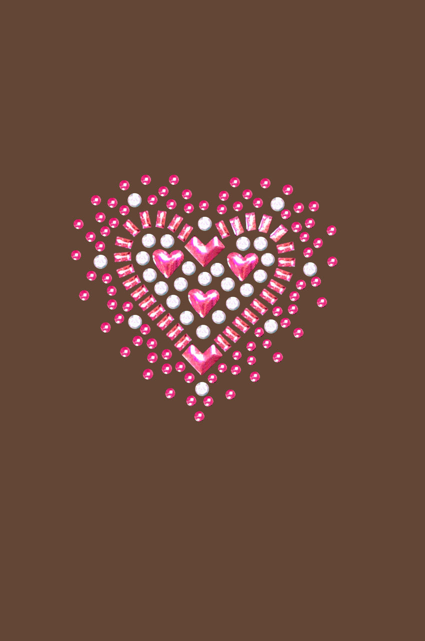 Pink Austrian crystal Heart - Womens T-shirt