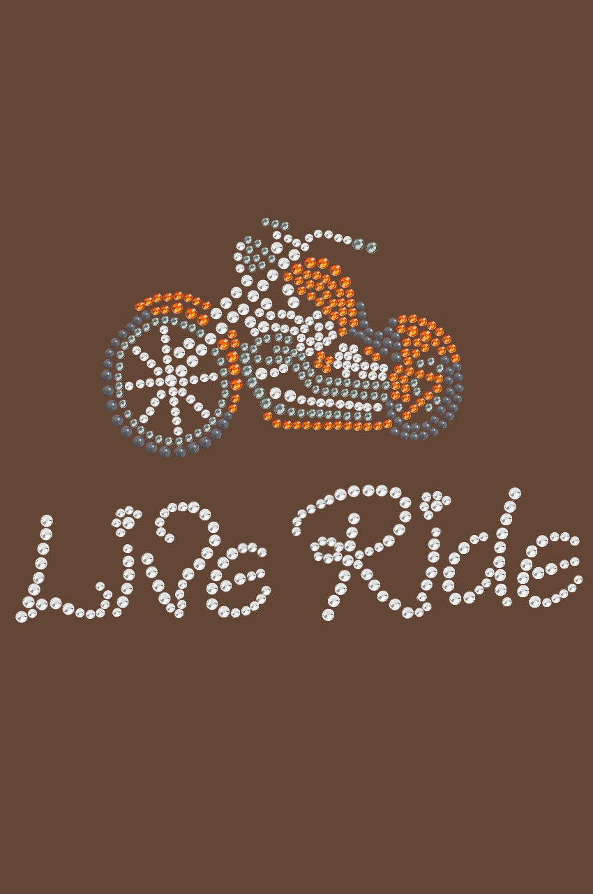 Live - Ride - Orange Motorcycle - Women's T-shirt