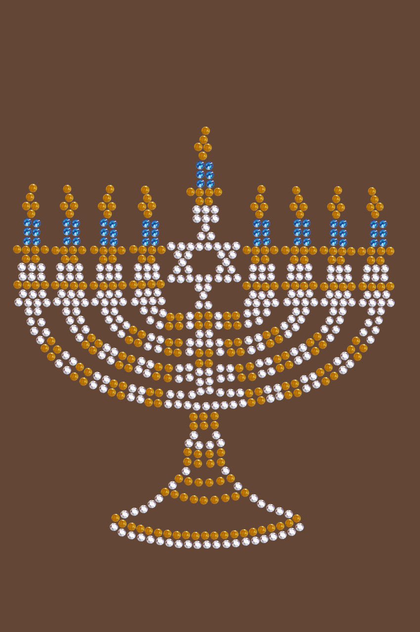 Menorah Blue & Gold (Small) - Bandanna