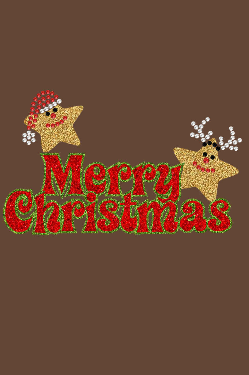 Merry Christmas Glitter Stars - Bandana