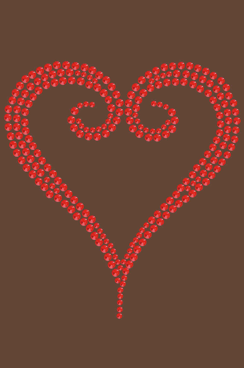 Red Rhinestone Heart - Womens T-shirt