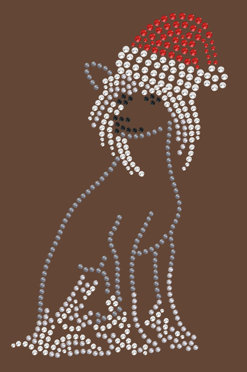 Chinese Crested with Santa Hat - Womens T-shirt