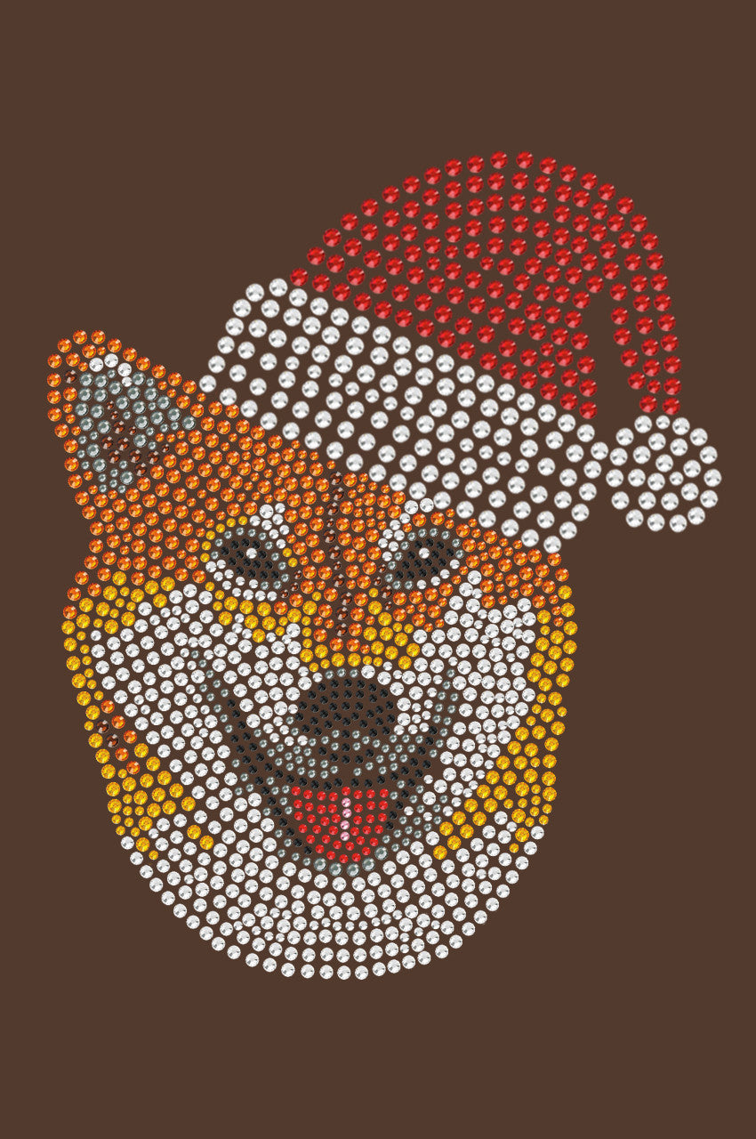 Shiba Inu with Santa Hat - Womens Tee