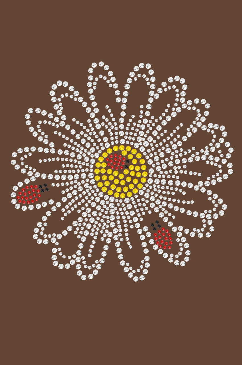 Large Daisy with Lady Bugs - Womens T-shirt