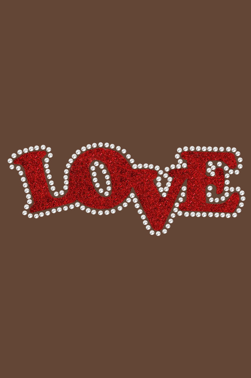 Love (Red Glitter ) - Womens T-shirt