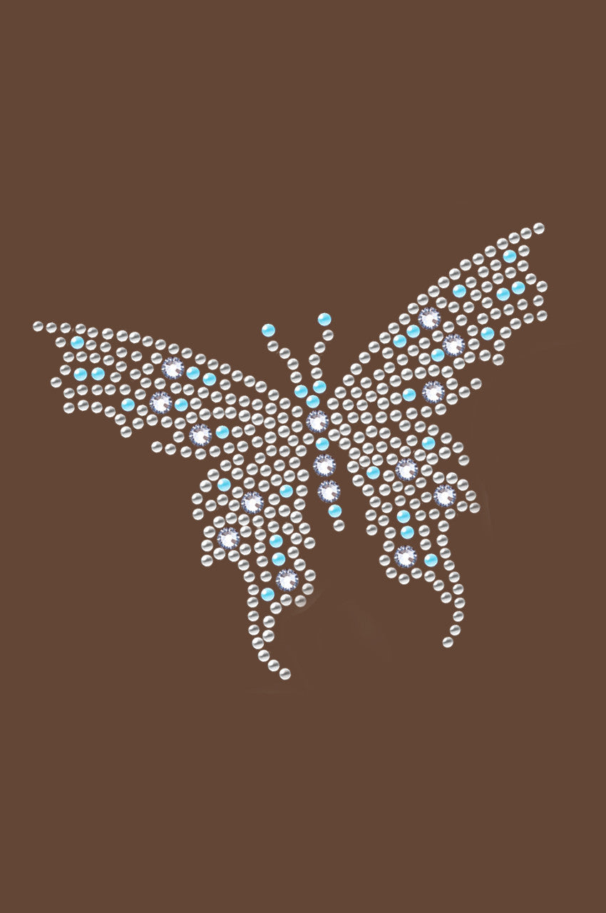 Blue Austrian crystal Butterfly - Womens T-shirt
