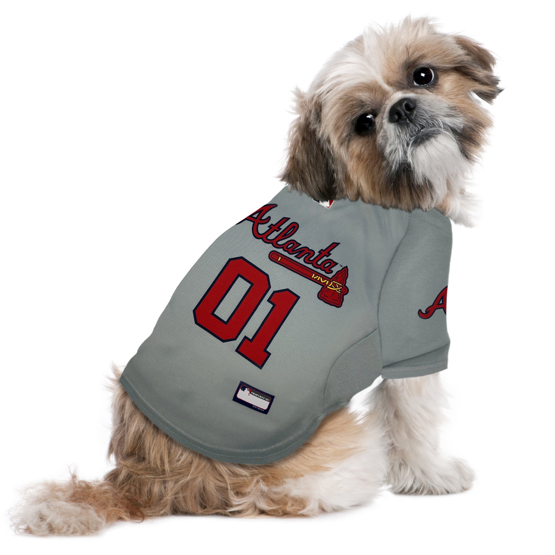 MLB Atlanta Braves White Mesh Pet Jersey