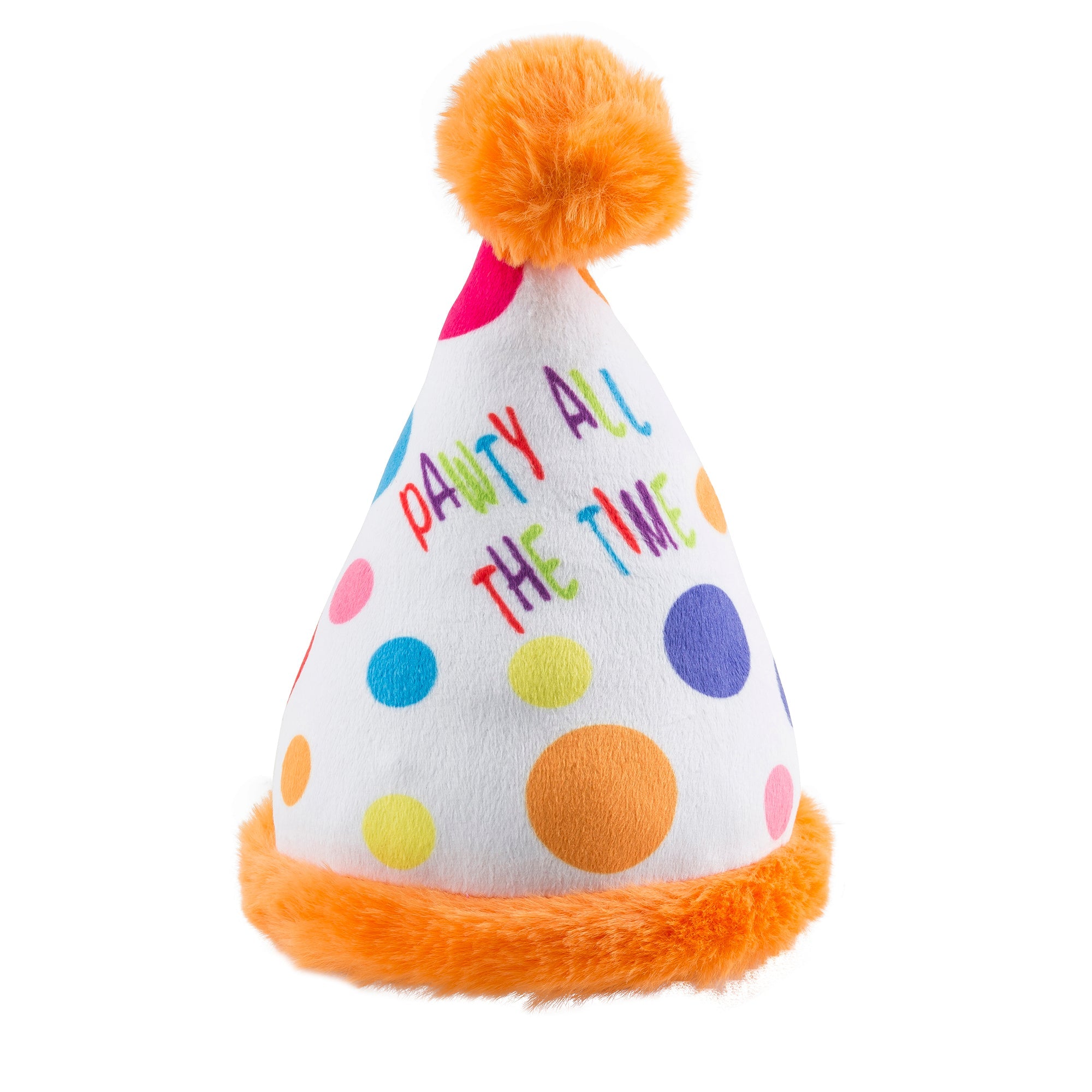 Haute Diggity Dog Happy Birthday Pawty Hat Plush Dog Toy