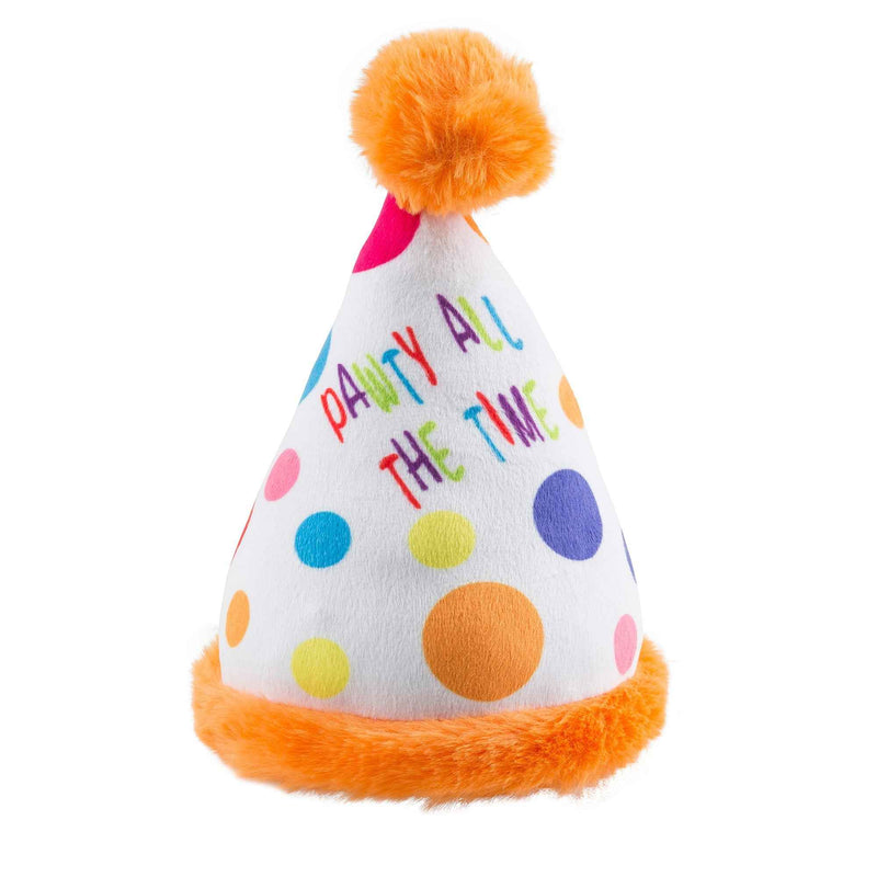 Haute Diggity Dog Happy Birthday Pawty Hat Plush Dog Toy