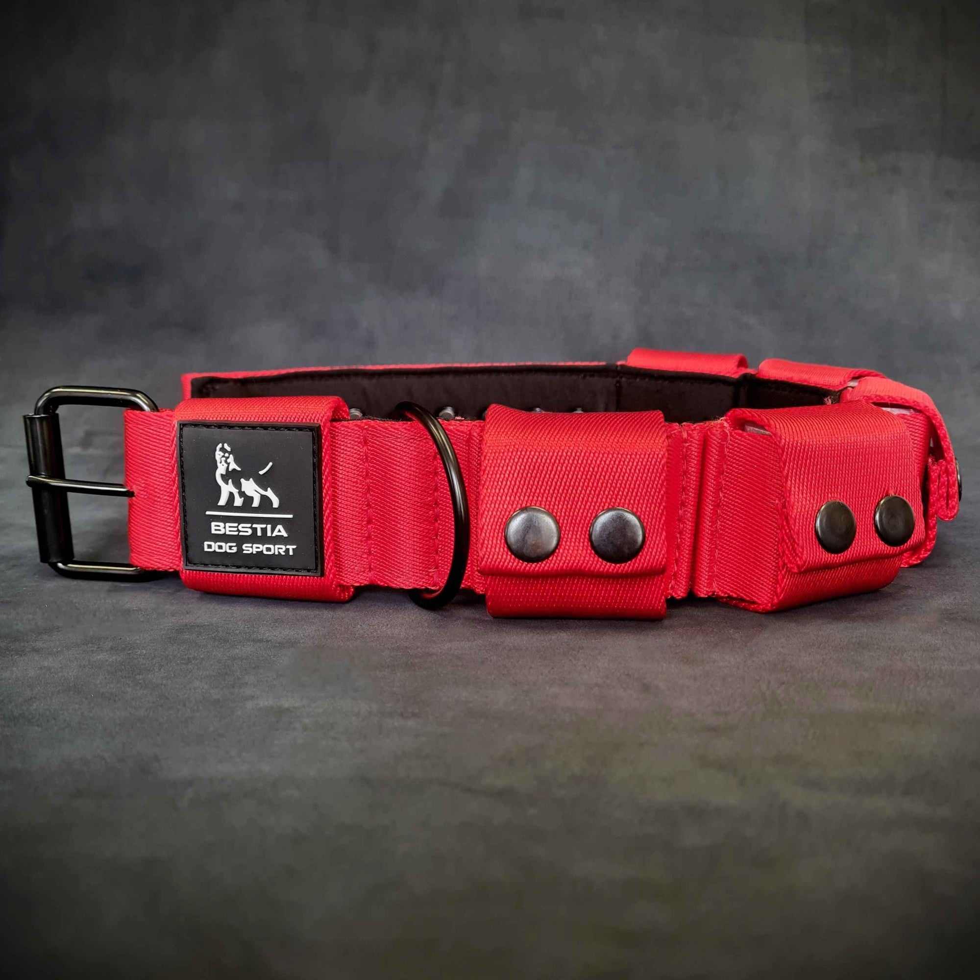 Bestia Weighted Training Red 5 lb Removable Weights Large Breed Dog Collar