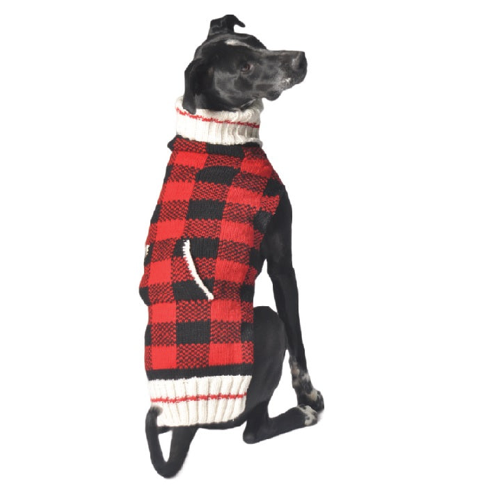 Chilly Dog Buffalo Plaid Wool Dog Sweater