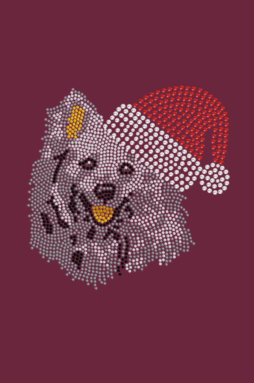 American Eskimo with Santa Hat - Bandana