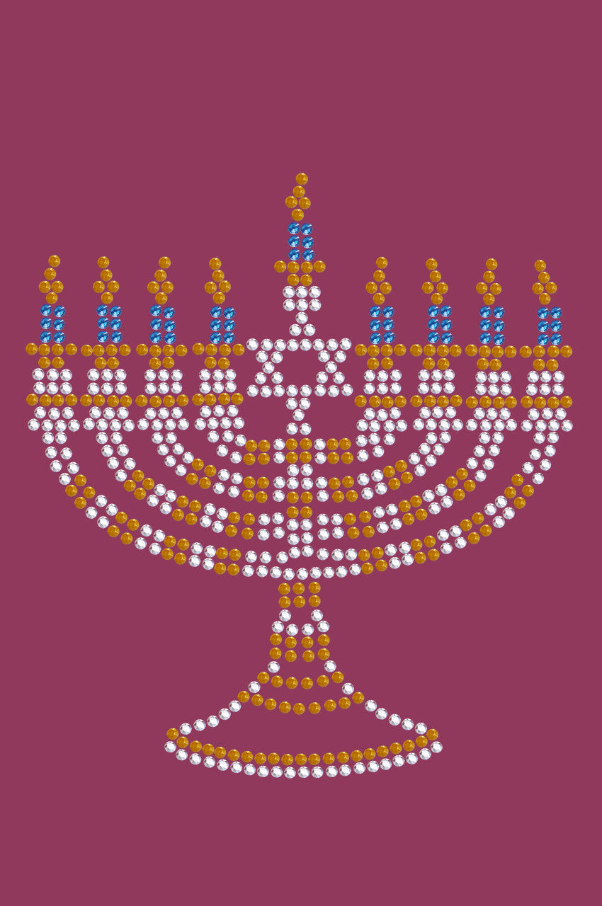 Menorah Blue & Gold (Small) - Bandanna