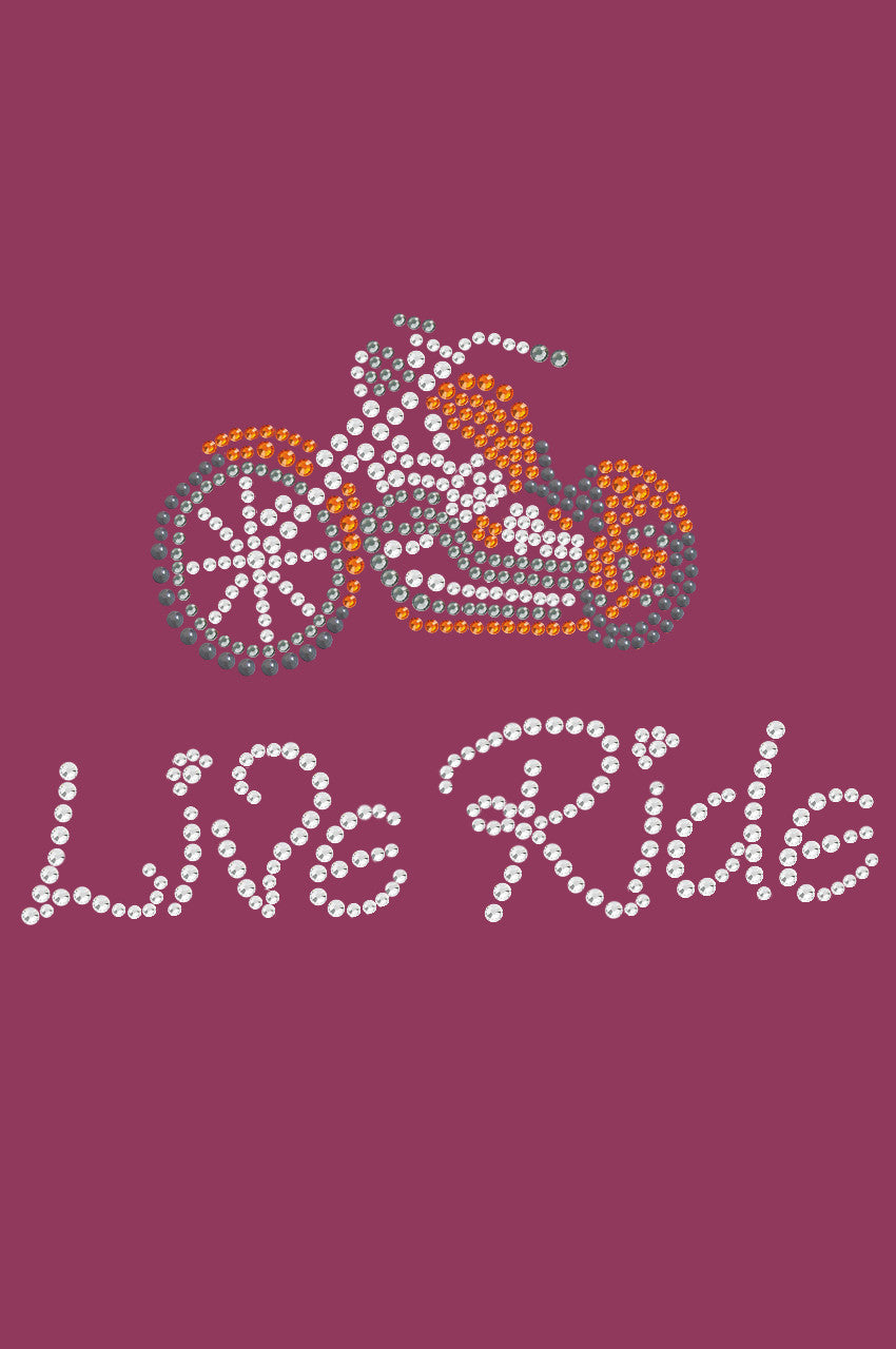 Live - Ride - (Orange) Motorcycle - Bandanas