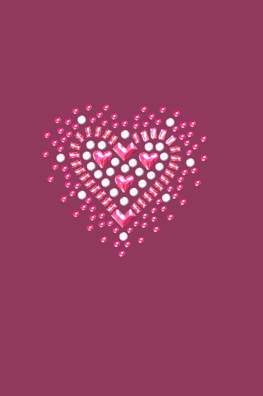 Pink Austrian crystal Heart Bandanna