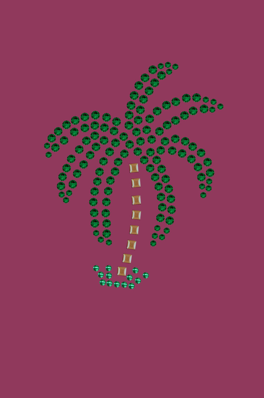Palm Tree (Green Rhinestones - Small) - Bandanna