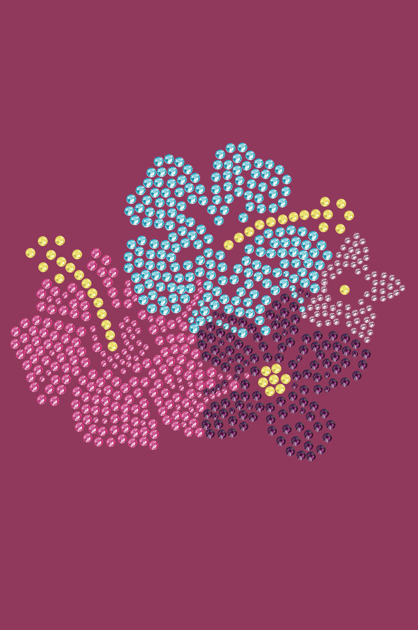 Pink, Blue & Purple Hibiscus - Bandanna