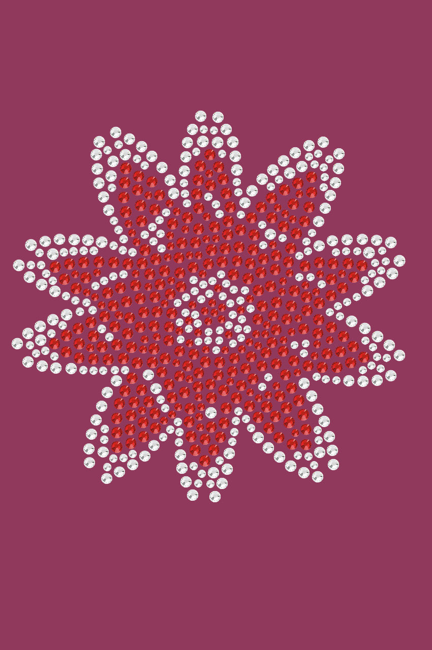 Red Rhinestone Flower - Bandanna