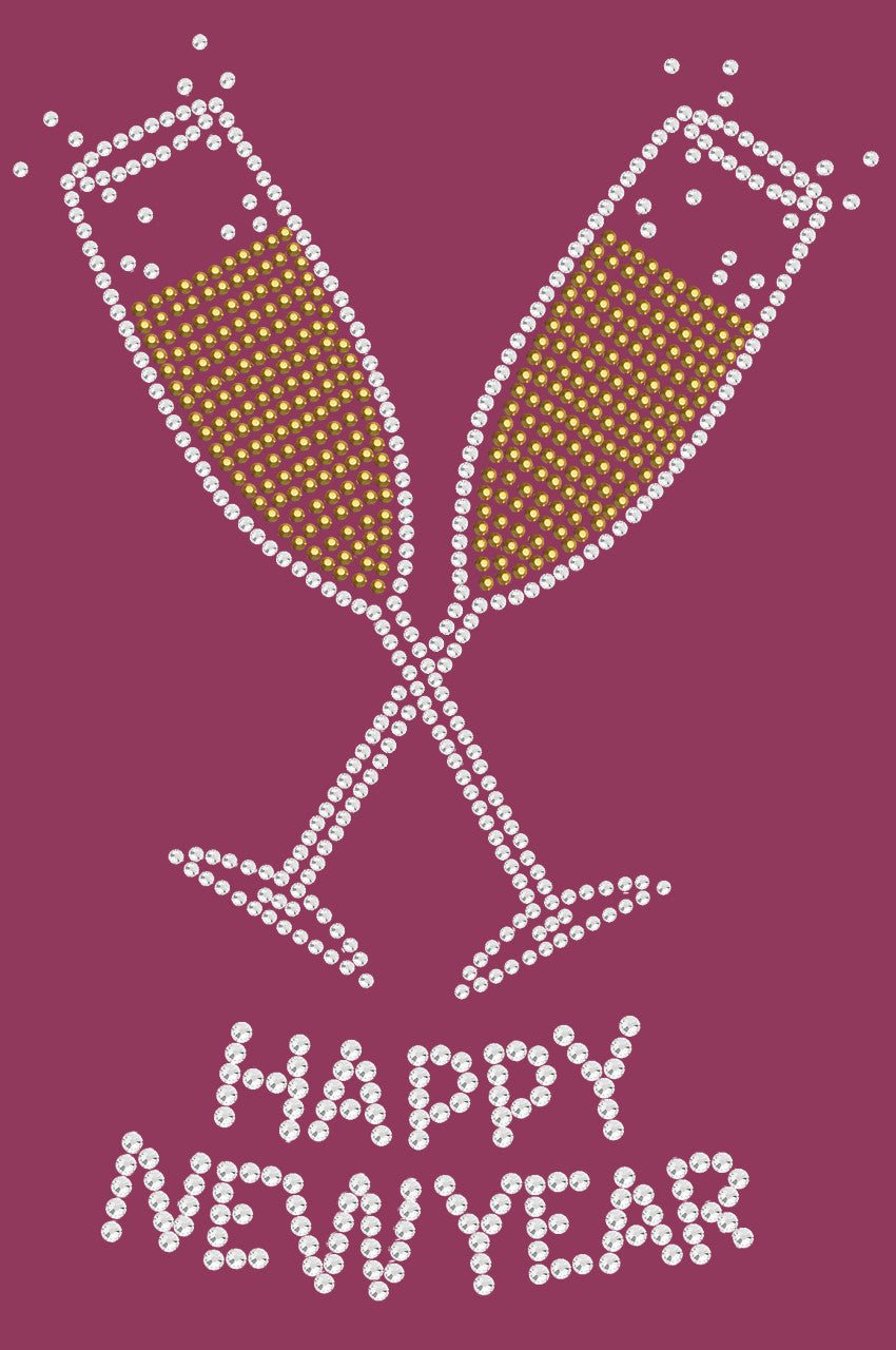 Happy New Year Champagne Glasses - Bandanna