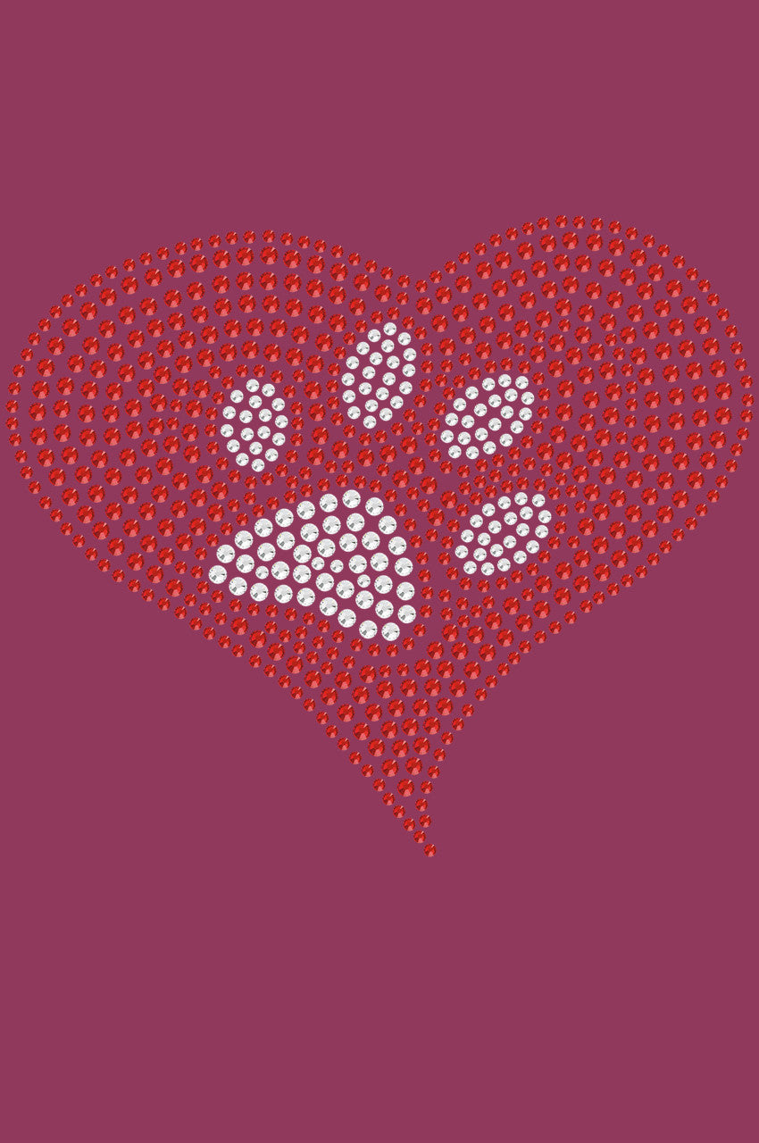 Red Heart with Paw 2 Bandanna