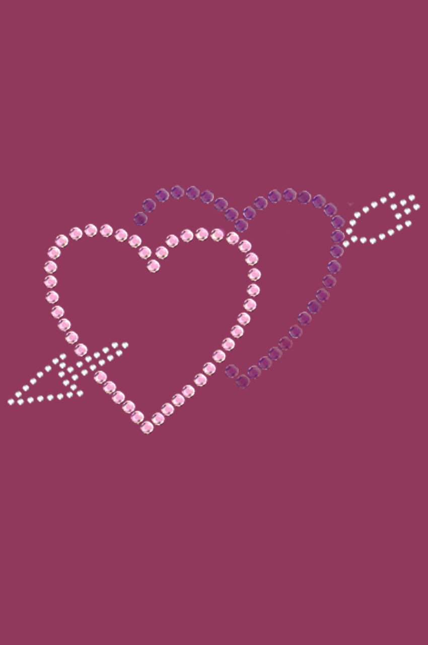 Pink & Purple Hearts with Arrow Bandanna