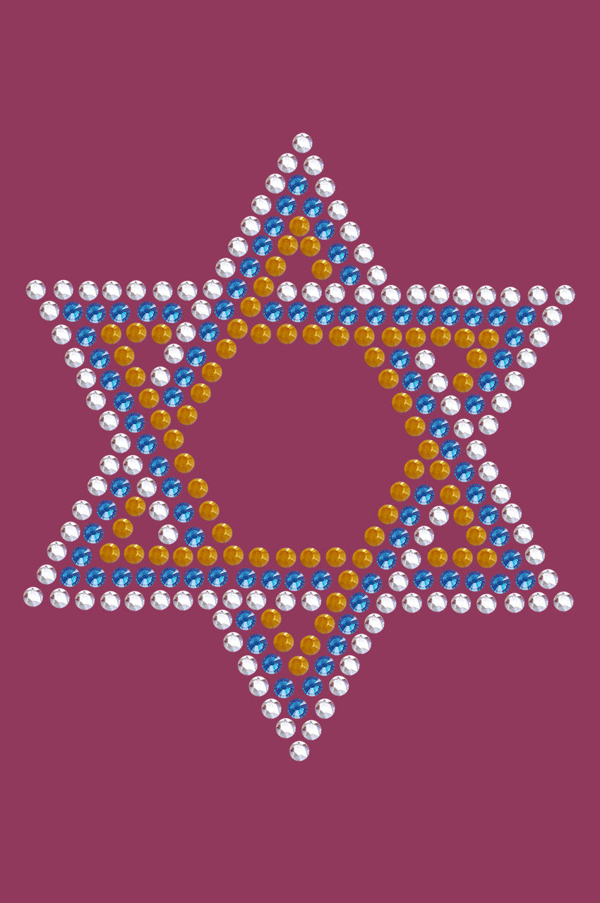 Star of David Blue & Gold (Small)- Bandanna