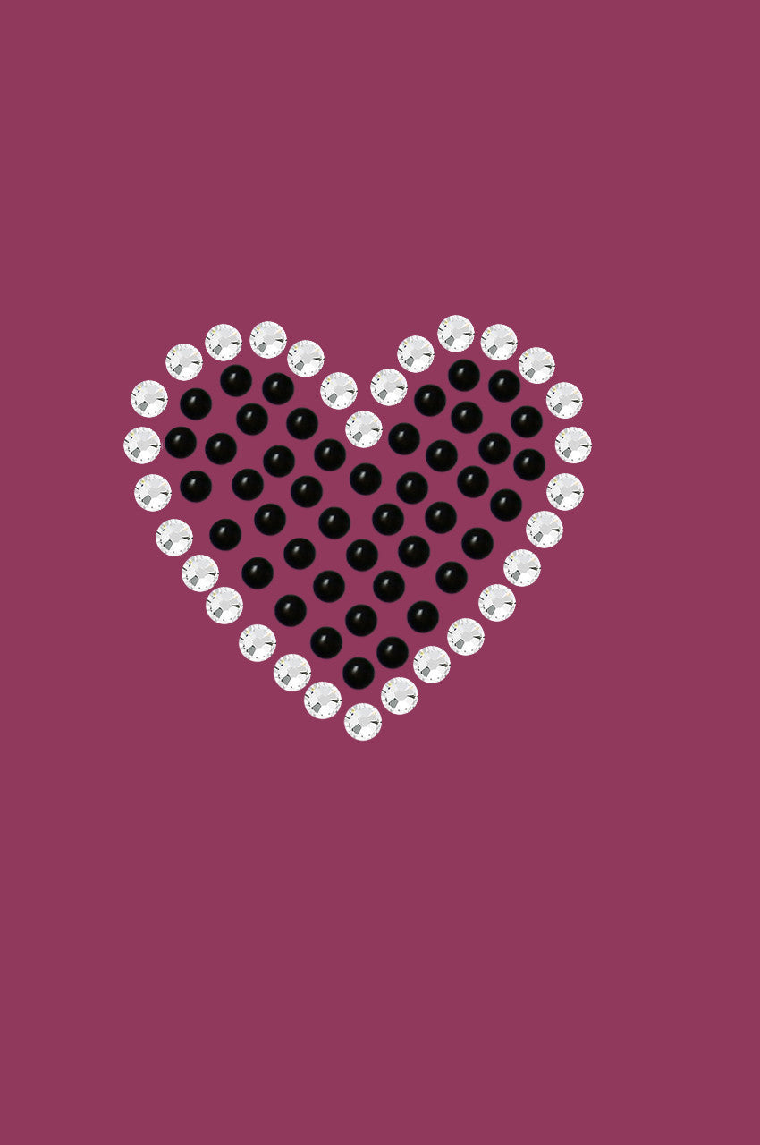 Black Rhinestone Heart Bandanna