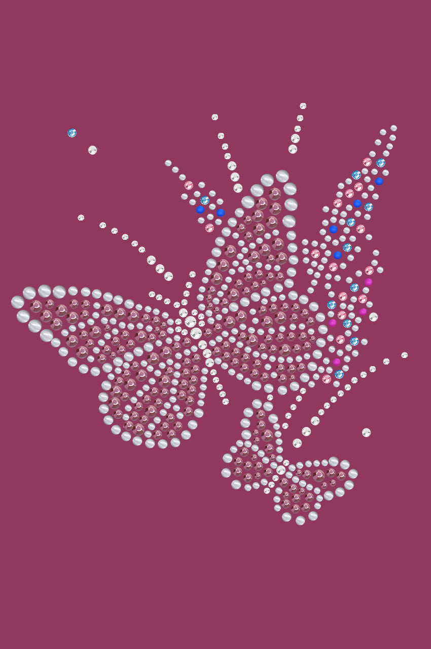 Pink Butterfly with Flowers - Bandannas