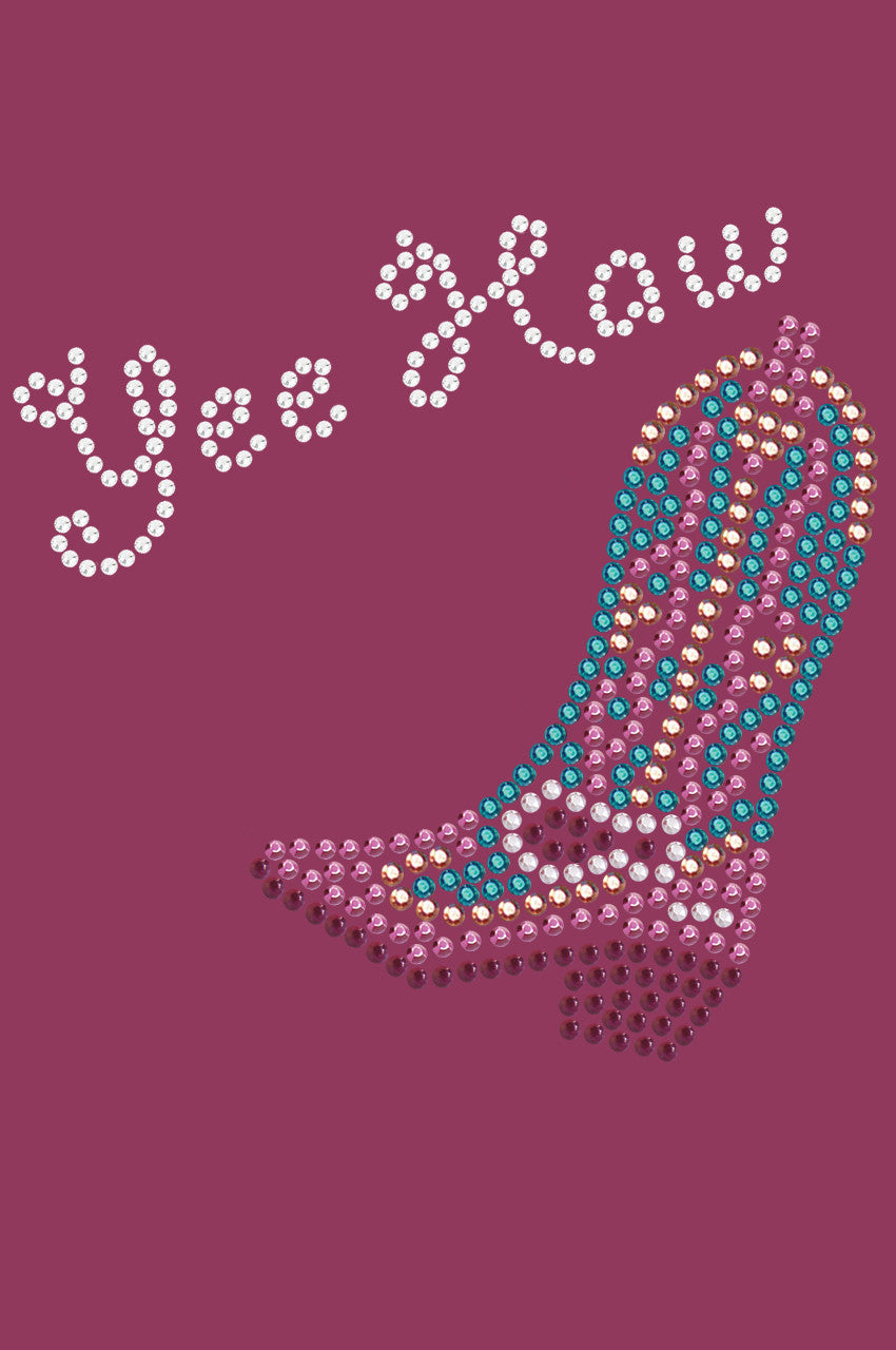 Boot (Pink & Turquoise with Yee Haw) - bandana