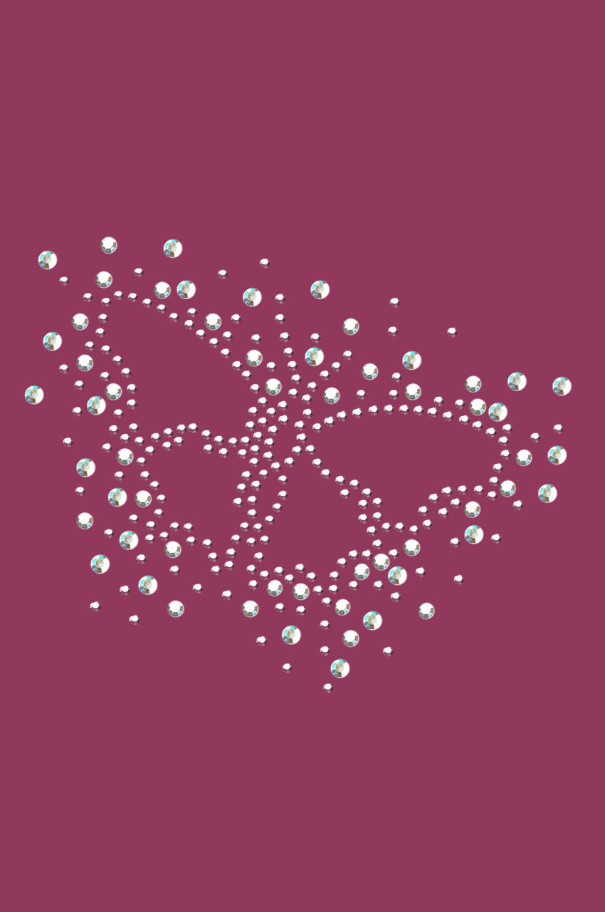 Pink Austrian crystal AB Butterfly - Bandannas