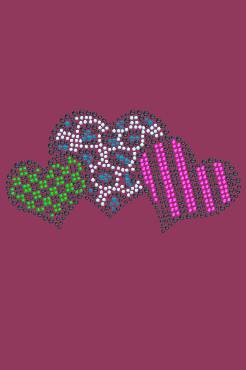 Leopard, Checks, & Stripes Multicolor Hearts - Bandanna