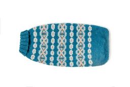 Chilly Dog Alpaca Teal Fair Isle Dog Sweater