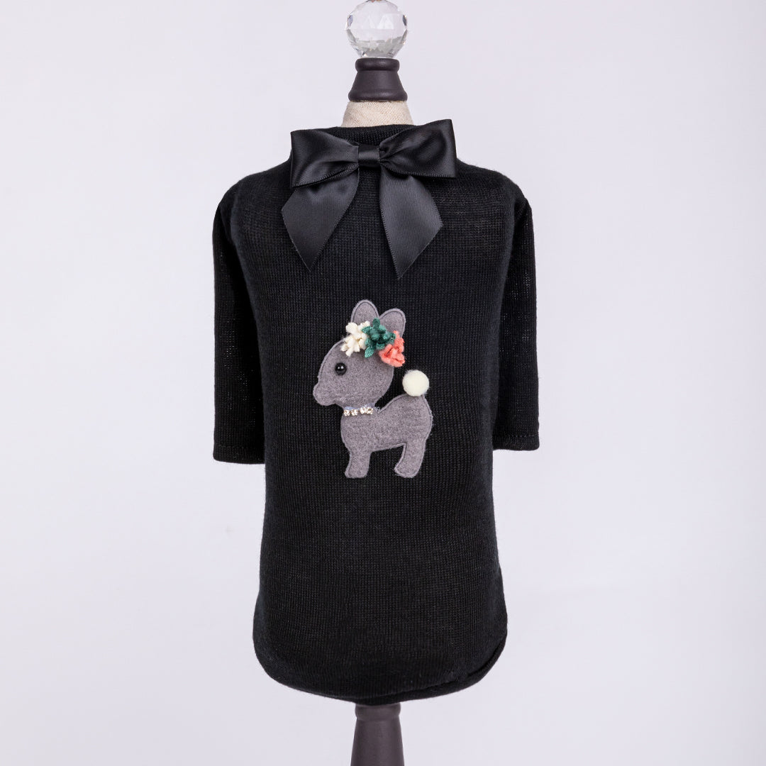 Hello Doggie Baby Deer (black) Dog Shirt