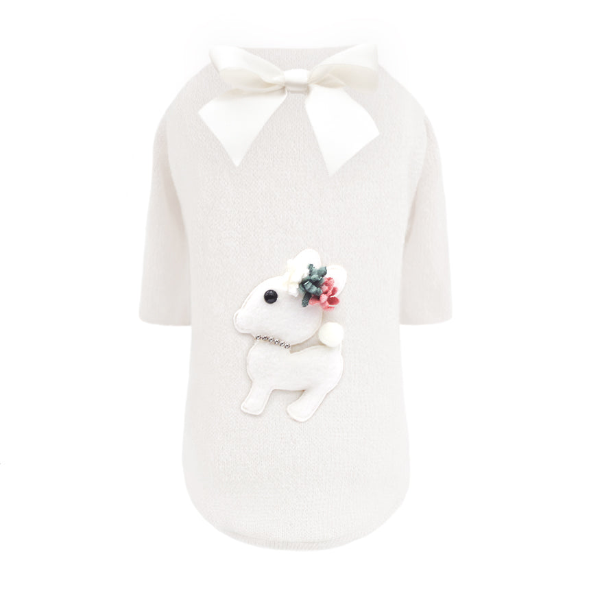 Baby Deer Dog Tee (Cream)