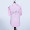Hello Doggie Baby Faux Fur Cotton Pink Dog Shirt