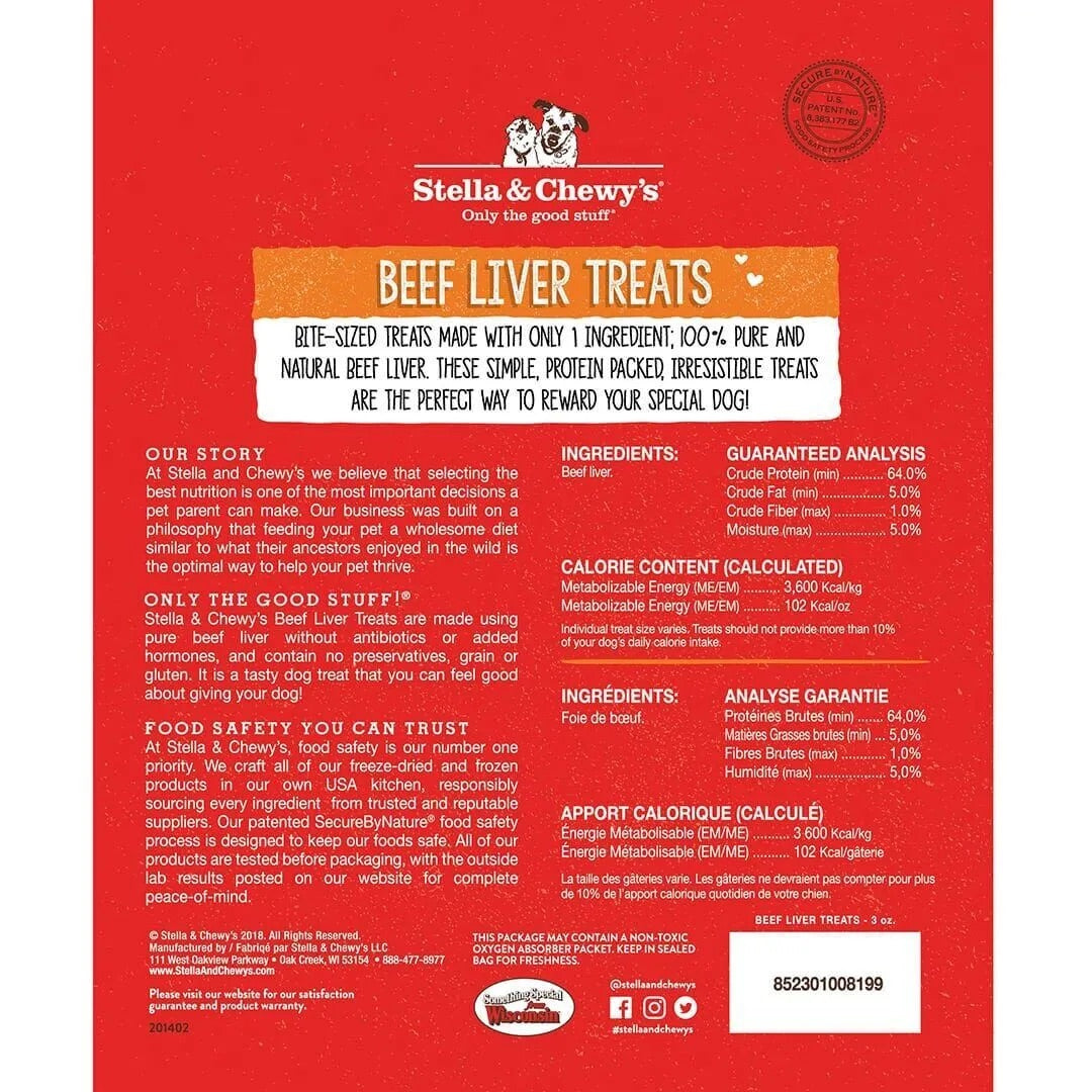 Stella & Chewys Freeze Dried Beef Liver Dog Treat (3oz) - HT Animal Supply